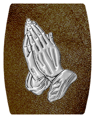 DAREC-516-SL-SH-BR Silver Praying Hands Shimmer Brown